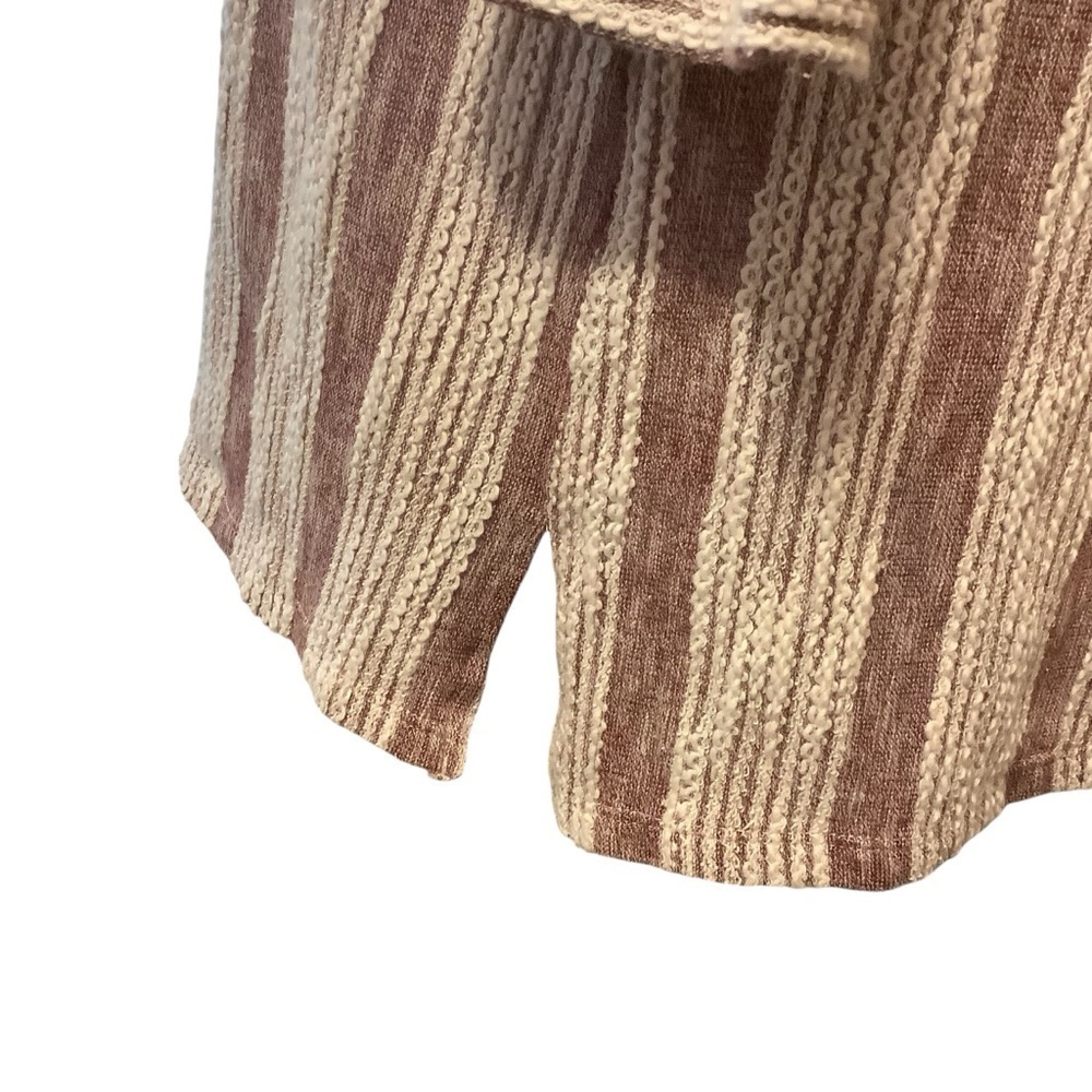 SIMPLY NOELLE PURPLE & WHITE STRIPED LONG SLEEVE HOODED SWEATER Size L/XL - Picture 9 of 15